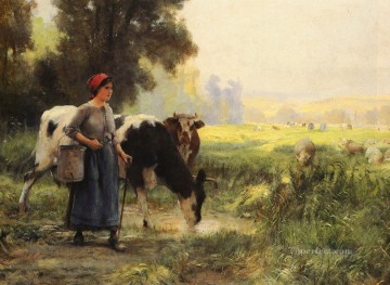 動物 Painting - LA VACHERE 農場生活 リアリズム ジュリアン・デュプレ